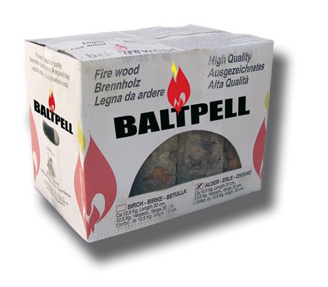 BALTPELL natural dried firewood - Aldr 32 ltr cartoon box
