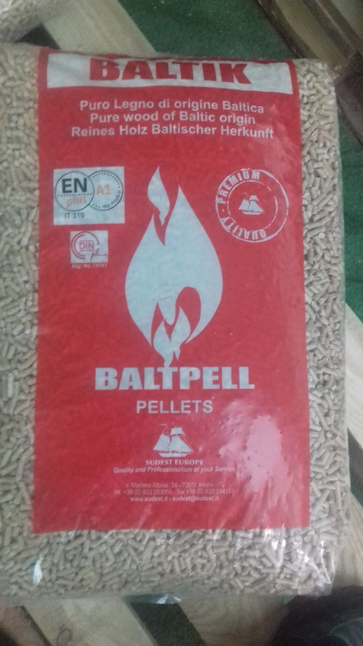BALTIK ENplus-A1-DINplus pellets.- Baltic Wood Pellet 6 mm - 15 kg. bag